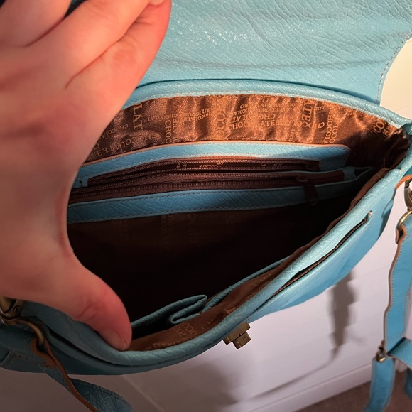 Blue chocolate purse. Adjustable strap - Picture 2 of 2